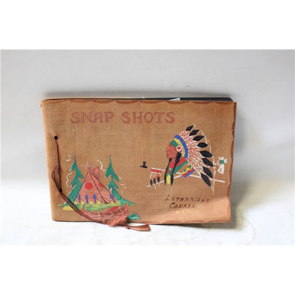 VINTAGE LEATHER PHOTO ALBUM PLUS PHOTOS