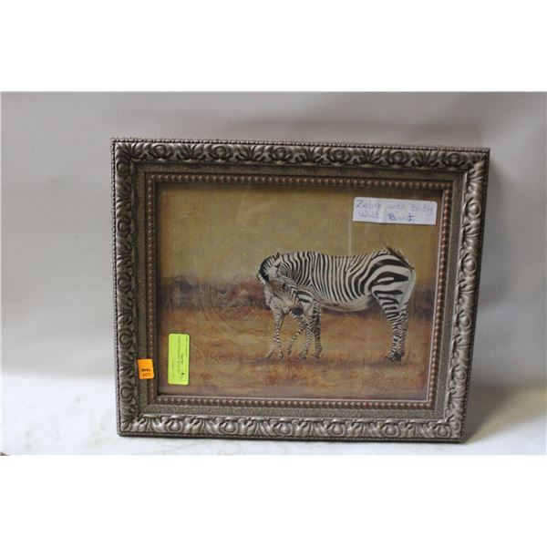 ZEBRA WITH BABY WALL ART