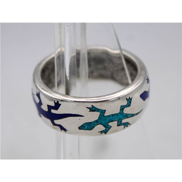 VTG STERLING SILVER GECKO RING-10.77 G'S, SZ 10.5