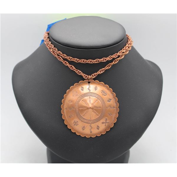VTG BELL TRADING POST-LRG COPPER PENDANT-16.75 G'S
