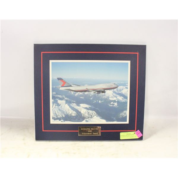 CANADIAN AIRLINES AWARD PICTURE W PLAQUE