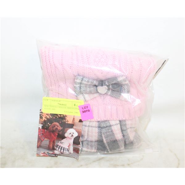 NEW XSMALL DOGGIE DRESS PINK AND PLAID
