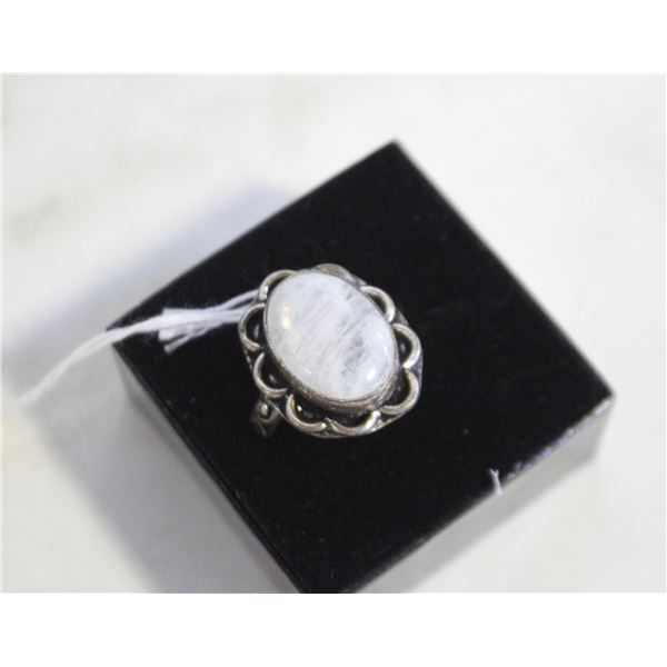 NATURAL MOONSTONE RING SILVER PLATED SIZE 8