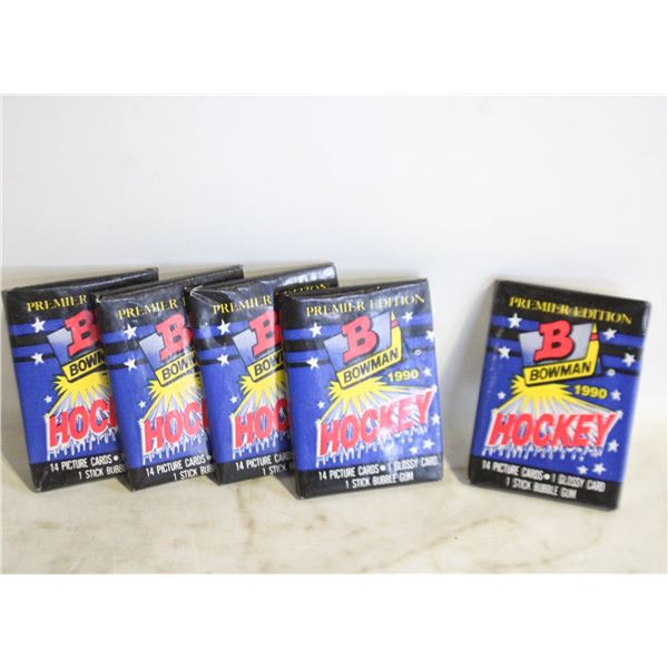 5 SEALED 1990 BOWMAN PREMIERE EDITION 15 CARDS