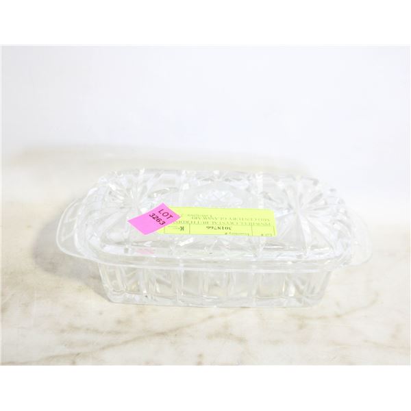 PINWHEEL CRYSTAL BUTTERDISH MID CENTURY GLASSWARE