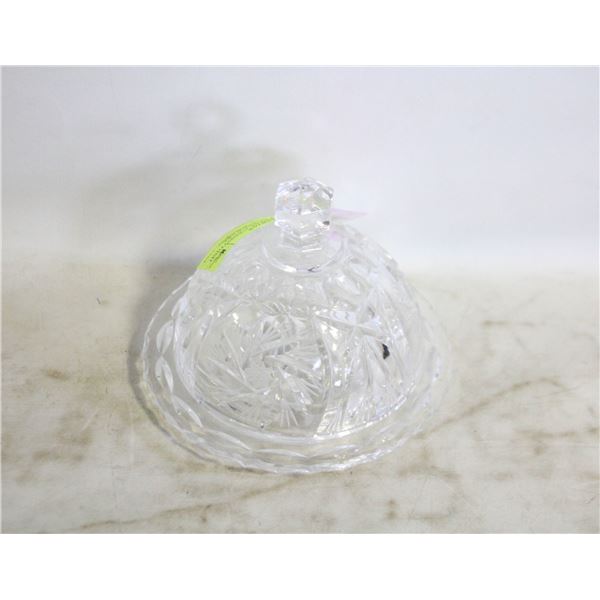 PINWHEEL CRYSTAL CANDYDISH MID CENTURY GLASSWARE