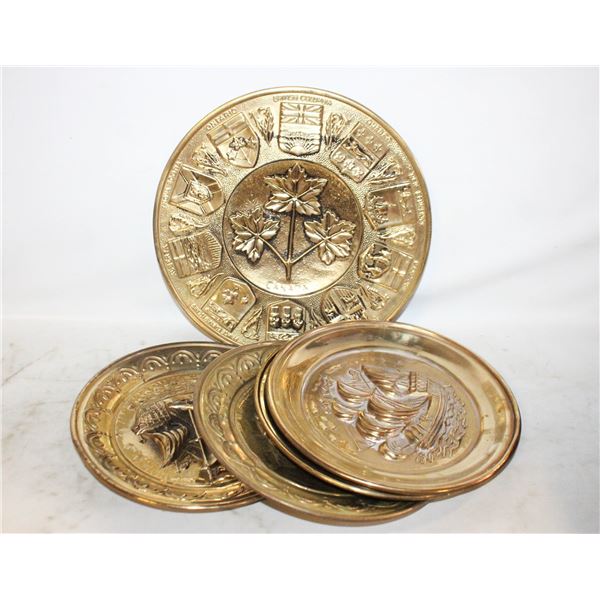 VTG. BRASS WALL PLATE W COAT OF ARMS