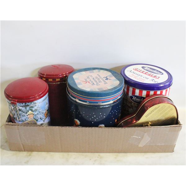 6 COLLECTABLE TINS