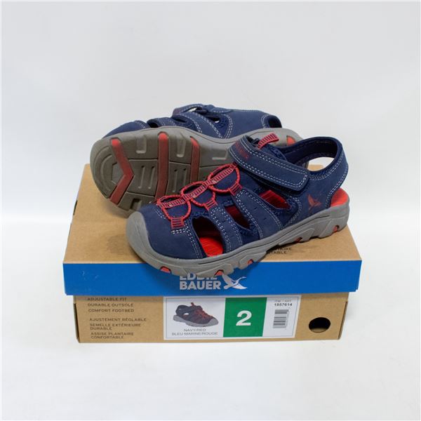 EDDIE BAUER KIDS BUMP TOE SANDAL NAVY & RED SIZE 2
