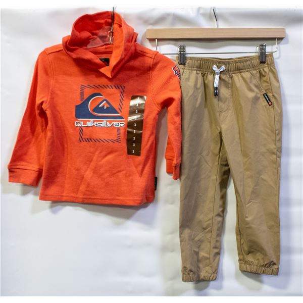 NEW 2 PIECE QUIKSILVER ENFANTS LONG SLEEVE TOP &