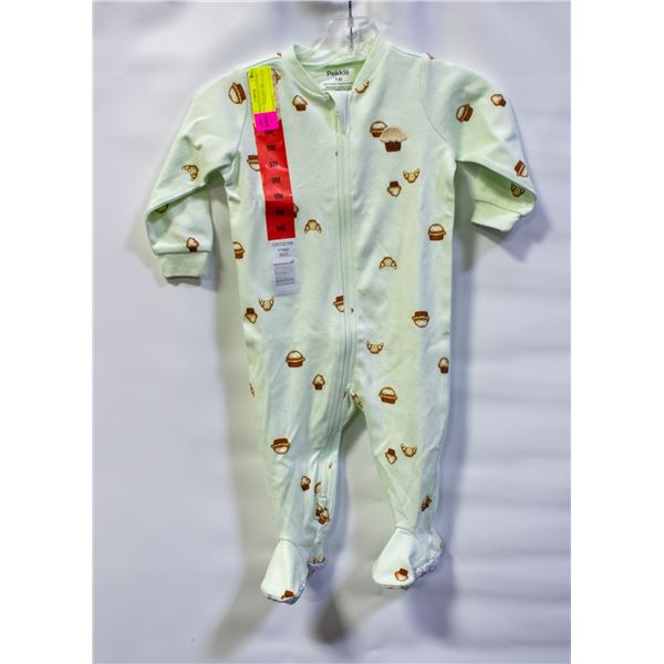 NEW PEKKLE ENFANTS COTTON SLEEPER GREEN SIZE 9M
