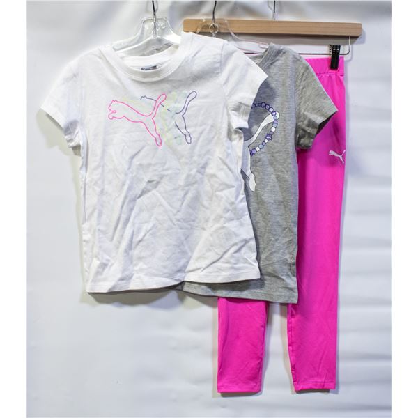 NEW 3 PIECE PUMA GIRLS SET - 2 SHIRTS & 1 LEGGINGS