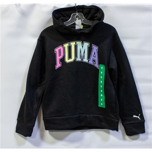 NEW PUMA GIRLS PULLOVER HOODIE BLACK SIZE 8