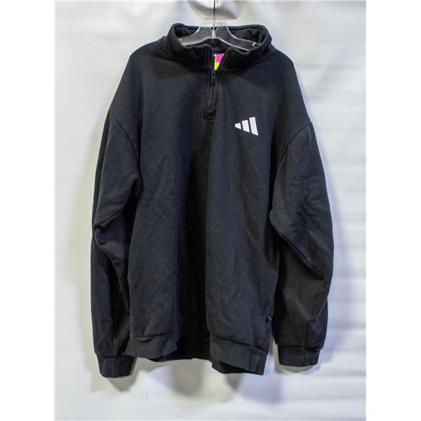 ADIDAS 1/4 ZIP SWEATER BLACK SIZE MEDIUM