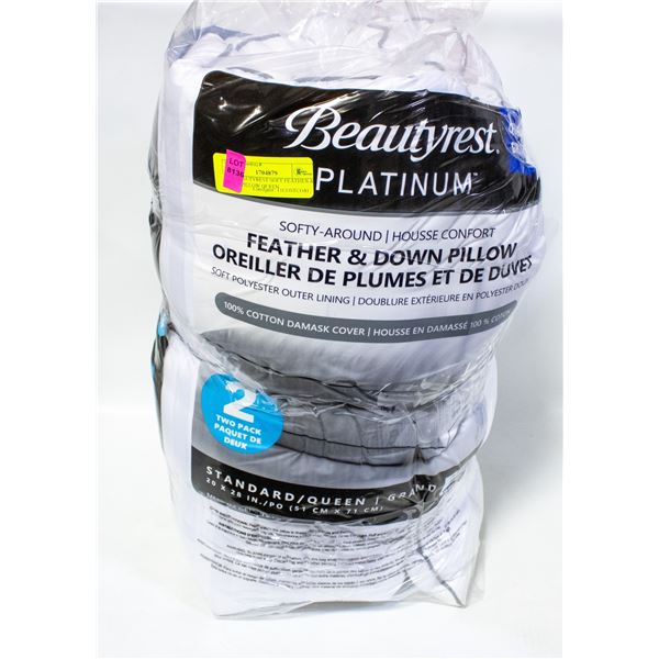 2 PK BEAUTYREST SOFT FEATHER & DOWN PILLOW QUEEN