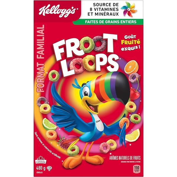 NEW KELLOGG'S FROOT LOOPS CEREAL - 2 PACKS