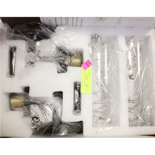 BLACK WALL SCONCES SET OF 2 NEW IN BOX