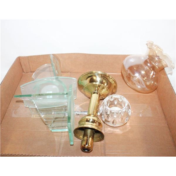 VTG. BRASS HURRICANE ENGLAND CANDLE