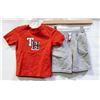 Image 1 : 2 PC TOMMY HILFIGER KIDS RED SHIRT & GREY SHORTS