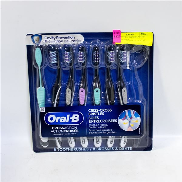 PACK OF 7 ORAL-B CROSS ACTION TOOTHBRUSHES