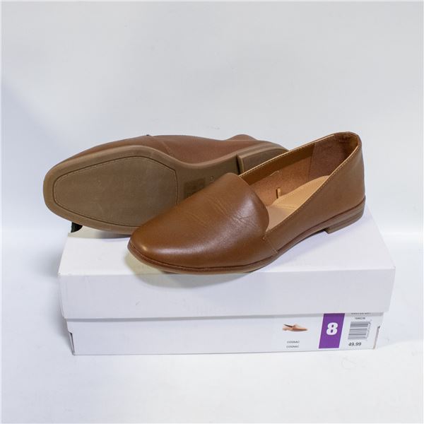 ALDO WOMENS LEATHER POINTED FLATS BROWN SIZE 8