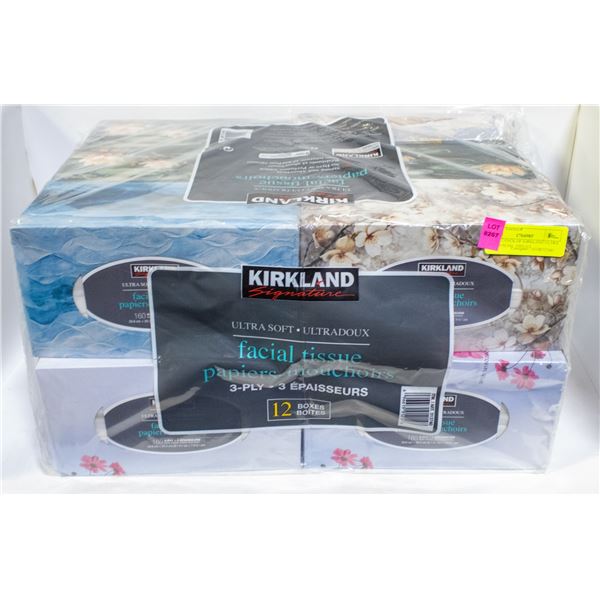 NEW 12 PACK OF KIRKLAND ULTRA SOFT FACIAL TISSUES