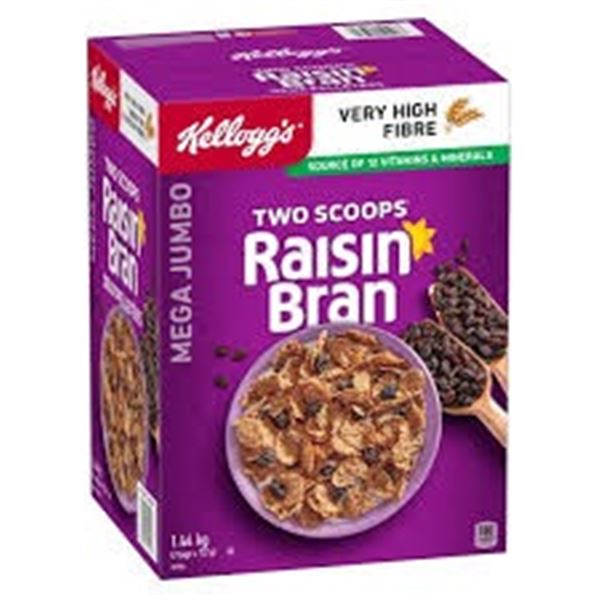 NEW KELLOGG'S RAISIN BRAN HIGH FIBRE 2 PACK X 722G