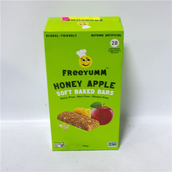 BOX OF FREEYUMM HONEY APPLE SOFT BAKED BARS