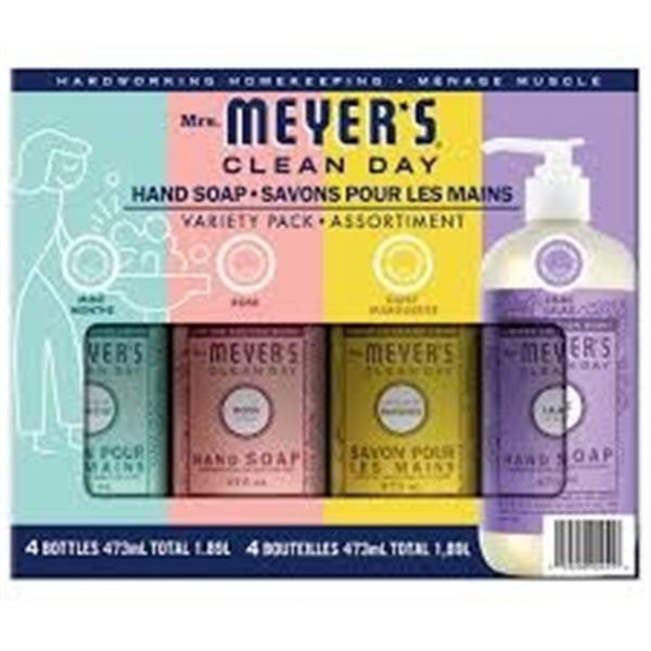 4 PACK OF MRS. MEYER'S CLEAN DAY HAND SOAP VARIETY