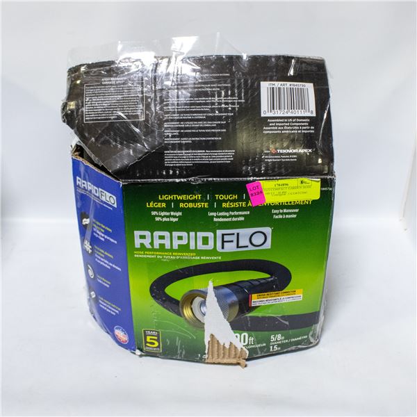 RAPID FLO COMPACT GARDEN HOSE BLACK 100 FT / 30.4M