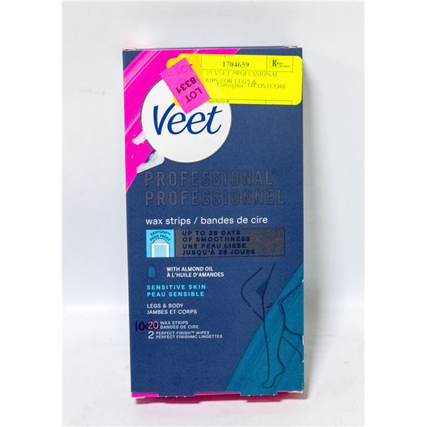BOX OF 10 VEET PROFESSIONAL WAX STRIPS FOR LEGS &
