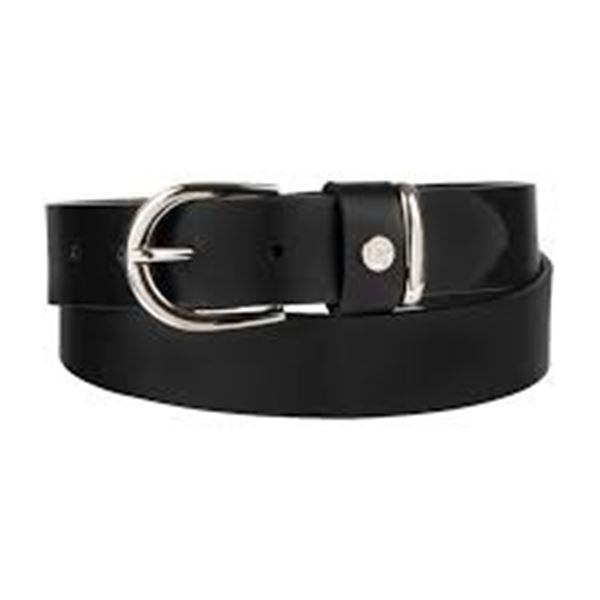 TOMMY HILFIGER WOMENS LEATHER BELT BLACK SIZE L