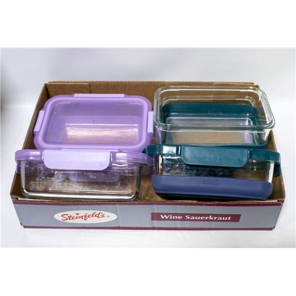 8 PIECE ELLO DURAGLASS FOOD STORAGE SET