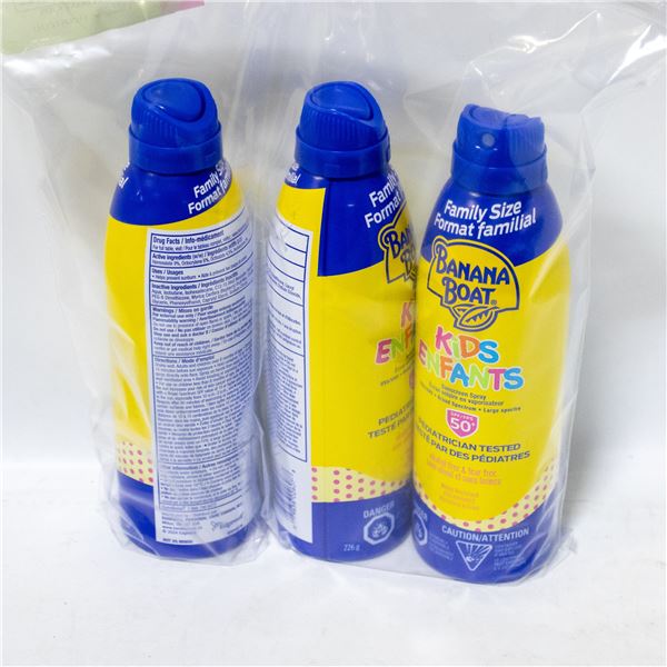3 PACK OF BANANA BOAT KIDS SUNSCREEN SPF 50+