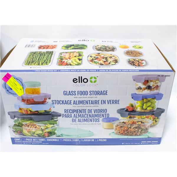 18 PIECE ELLO GLASS FOOD STORAGE SET VARIETY PACK