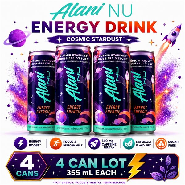 4 ALANI COSMIC STARDUST ENERGY DRINKS BB 07/27