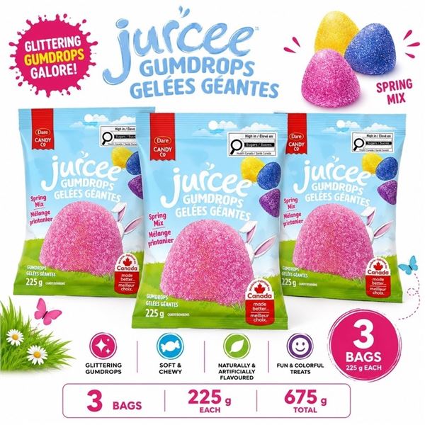 3 DARE JUICE SPRING MIX GUMDROPS 225G BB 12/26