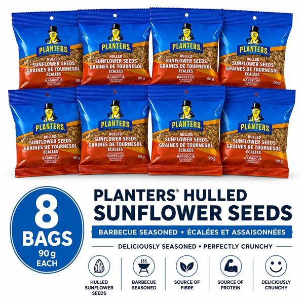 8 PLANTERS HULLED BBQ SUNFLOWER SEEDS BB 05/26