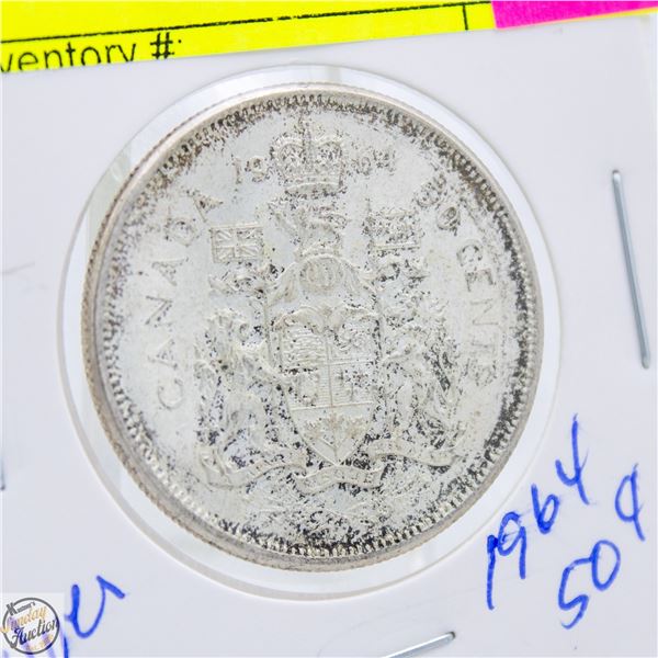 1964 SILVER CANADIAN 50 CENT COIN