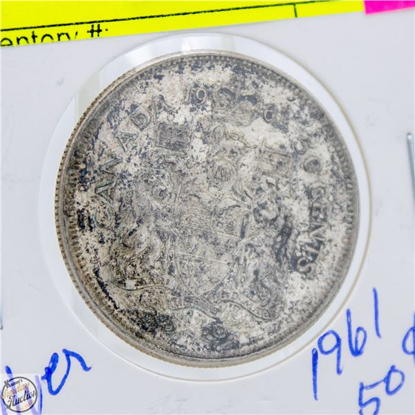 1961 SILVER CANADIAN 50 CENT COIN