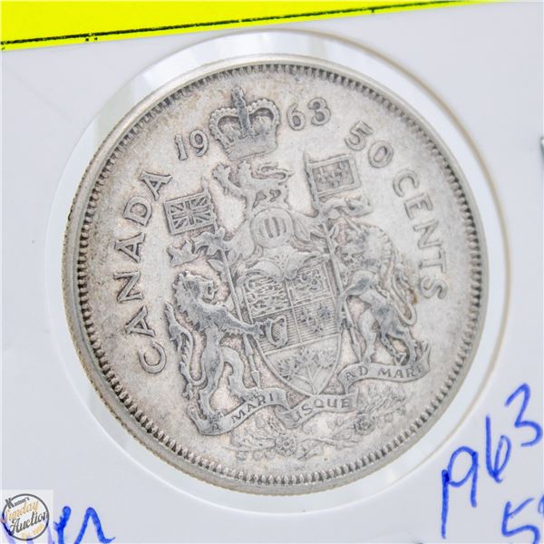 1963 SILVER CANADIAN 50 CENT COIN