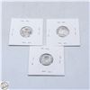Image 2 : 3 SILVER CANADIAN DIMES 1965,1929,UNKNOWN