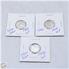 Image 1 : 3 SILVER CANADIAN DIMES 1943,1938,1962