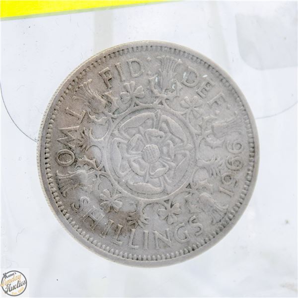 1966 GREAT BRITAIN TWO SHILLINGS COIN