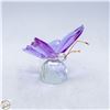 Image 1 : CRYSTAL PINK BUTTERFLY FIGURINE WITH A CRYSTAL