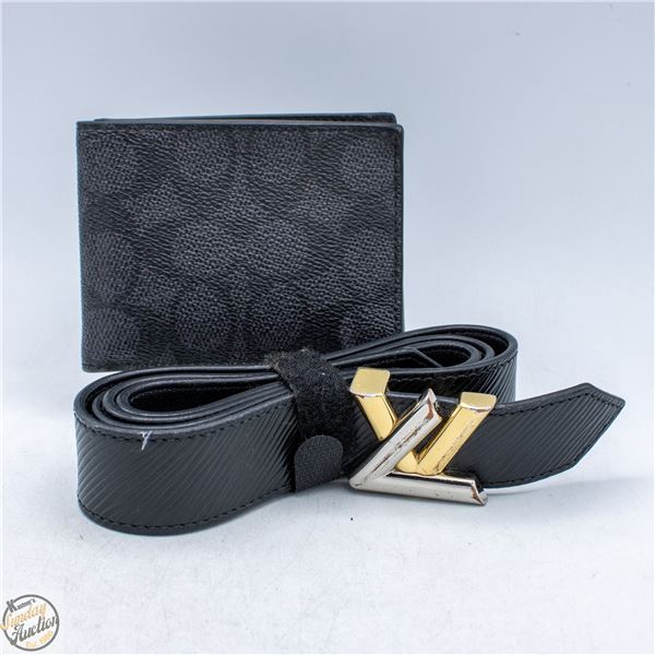 AUTHENTIC BLACK LEATHER COACH MEN'S WALLET