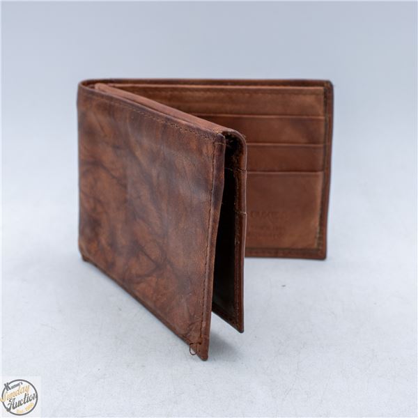BUXTON BRAND BROWN DISTRESSED LEATHER MEN'S