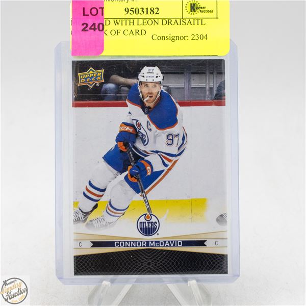 MCDAVID WITH LEON DRAISAITL ON BACK OF CARD