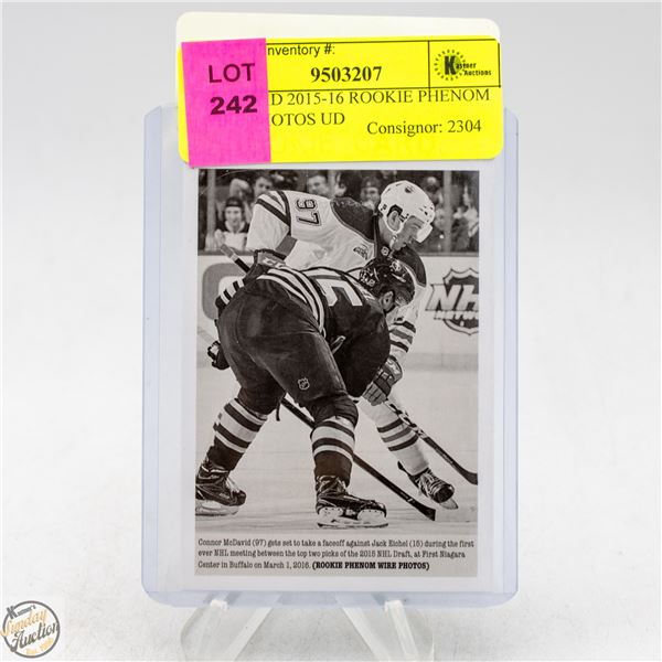 MCDAVID 2015-16 ROOKIE PHENOM WIRE PHOTOS UD