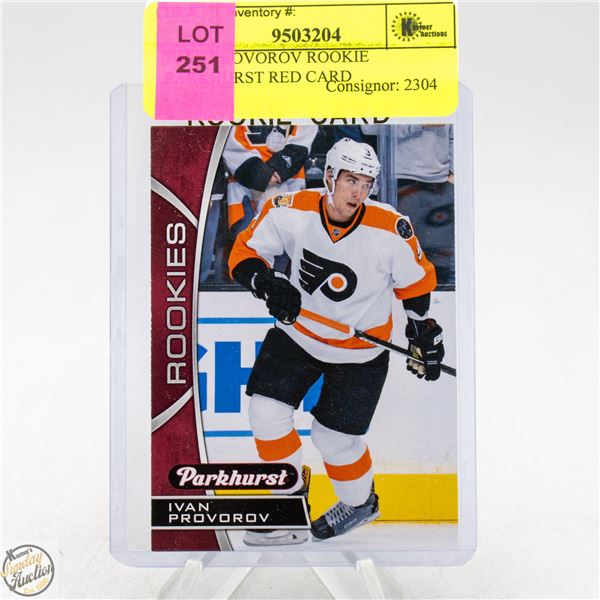 IVAN PROVOROV ROOKIE PARKHURST RED CARD